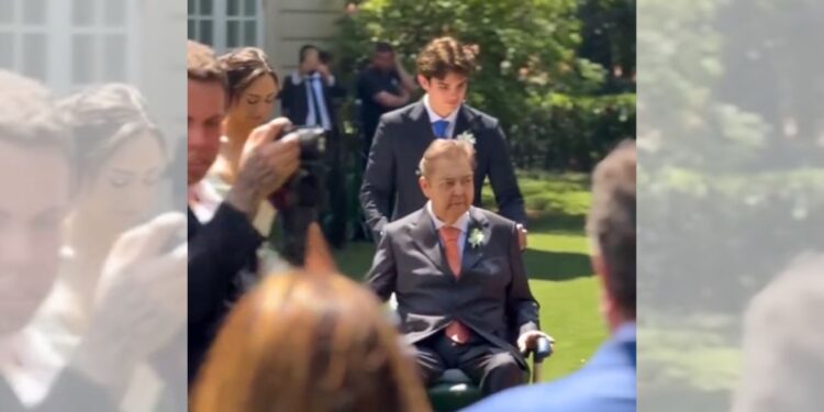 Faustão leva filha ao altar em cadeira de rodas em cerimônia íntima - Foto: Rede Social