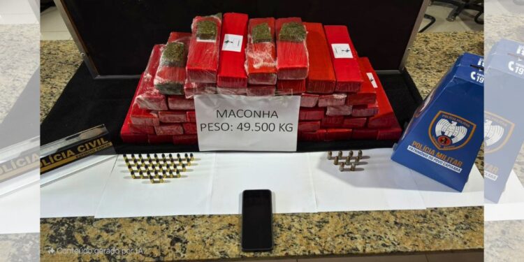 Homem é preso com 50 kg de maconha e munições em Barra de São Francisco - Foto: PCES