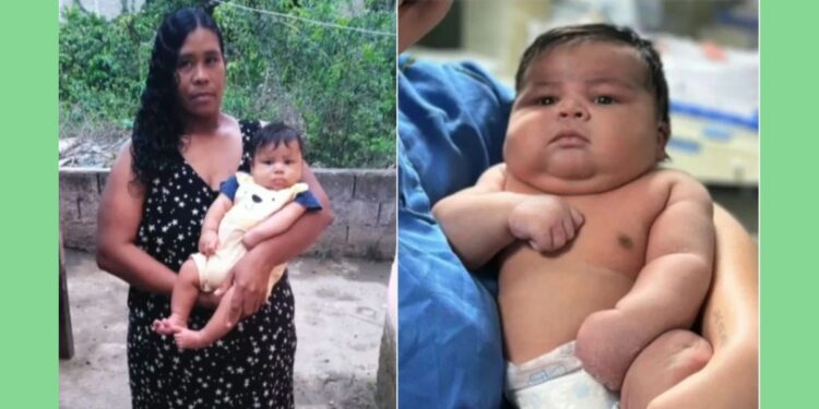 Bebê que nasceu com 6,5 kg em Colatina já pesa 10 kg com menos de dois meses - Fotos: Arquivo família