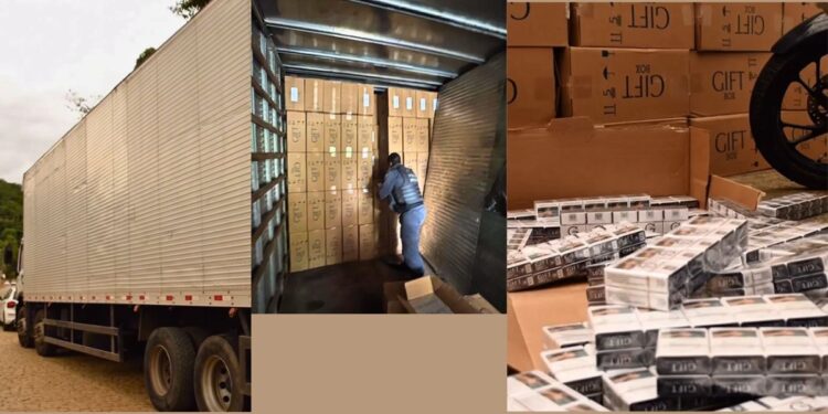 Destino Colatina: PM apreende 150 mil carteiras de cigarro contrabandeado - Foto: Reprodução