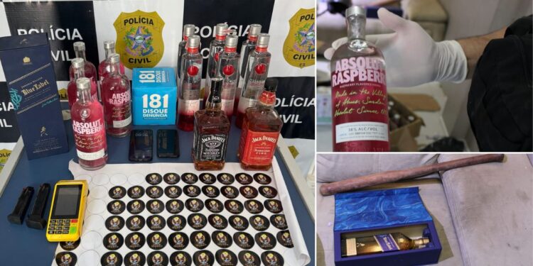 Homem é preso no ES por vender bebidas adulteradas compradas em São Paulo - Fotos: PCES