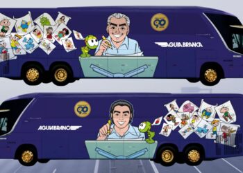 Viação Águia Branca homenageia os 90 anos de Mauricio de Sousa com novo ônibus temático - Fotos: Divulgação