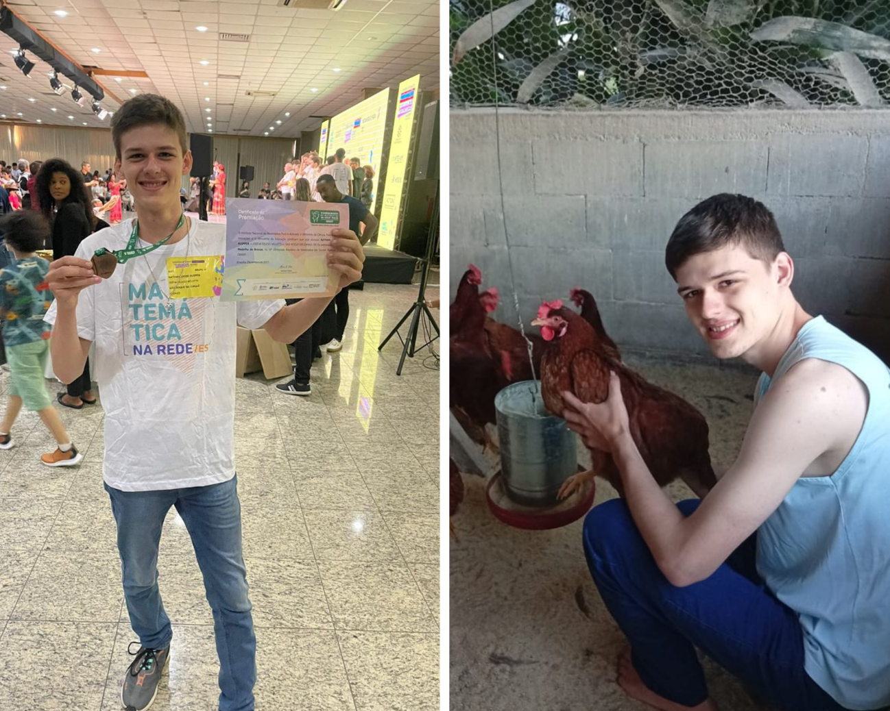 A vida no campo, cuidando dos animais e das plantações de café, agora faz parte do passado e Nathan sonha em construir um futuro promissor como cientista de dados | Imagem: arquivo pessoal