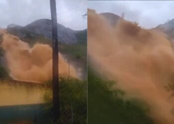 Chuva intensa assusta moradores de Santa Rosa, em Baixo Guandu - Foto: Rede Social