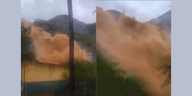 Chuva intensa assusta moradores de Santa Rosa, em Baixo Guandu - Foto: Rede Social