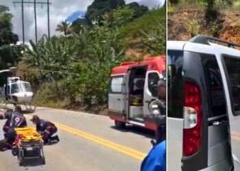 Acidente em Santa Teresa deixa um morto e sete feridos - Montagem Colatina em Ação