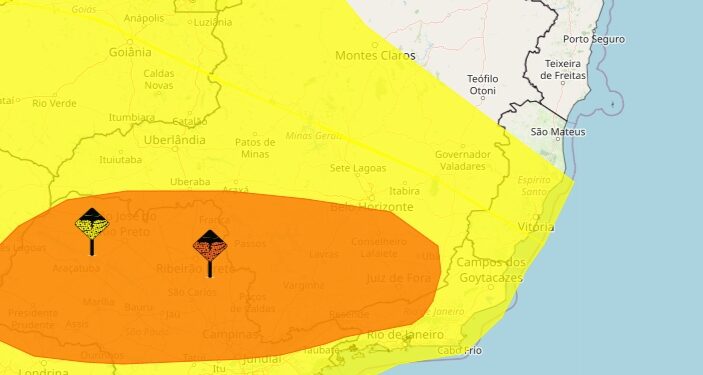 Cidades do ES estão sob alertas de chuva intensa e temporal com granizo - Foto: Inmet