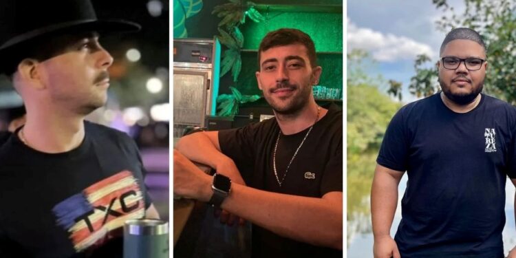 Junior da Silva Netto, Thaynan de Souza e Heberson Gomes Mendes foram identificadas como as vítimas. Foto: Acervo de amigos