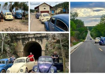 Três Fuscas percorrem a histórica rota da Estrada de Ferro Bahia-Minas - Foto: Divulgação