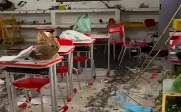 Vandalismo escola Alto Rio Novo - Foto: Reprodução