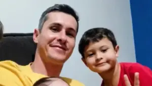 Jeremias Machado, 41, é pai de Bernardo, 7. Ambos morreram afogados em Jerônimo Monteiro Crédito: Arquivo Pessoal