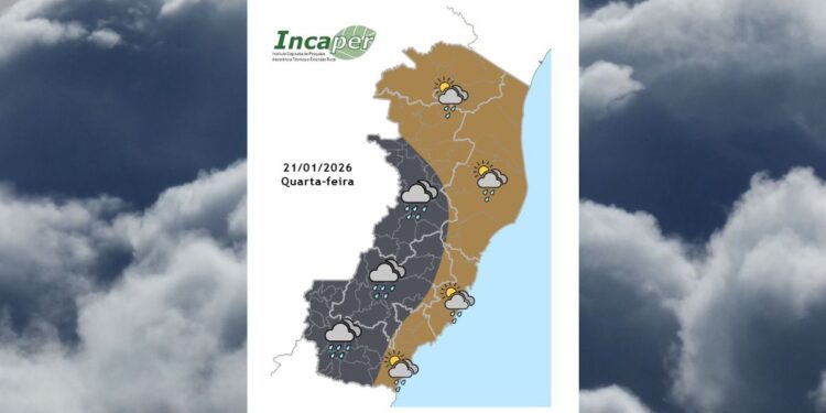 Previsão do tempo para o ES e Colatina nesta quarta-feira (21) - Incaper
