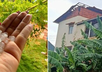 Chuva com granizo causa estragos em Governador Lindenberg - Foto: Leitor Colatina em Ação