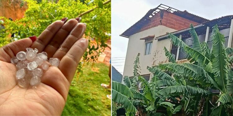 Chuva com granizo causa estragos em Governador Lindenberg - Foto: Leitor Colatina em Ação