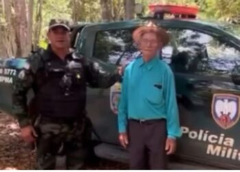 Sr. Lazzarin: uma vida dedicada à preservação recebe a visita da Polícia Ambiental - Foto: `Polícia Ambiental