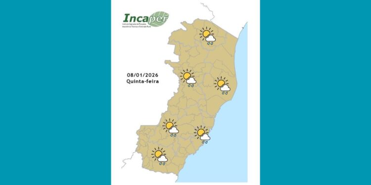 Previsão do tempo para o ES e Colatina nesta quinta-feira (08) - Foto: Incaper