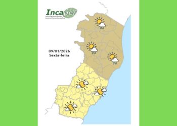 Previsão do tempo para o ES e Colatina nesta sexta-feira (09) - Foto: Incaper