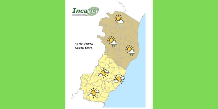 Previsão do tempo para o ES e Colatina nesta sexta-feira (09) - Foto: Incaper
