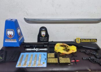 Operação com cães, helicóptero e mais de 50 agentes prende 4 e apreende armas e drogas em Nova Venécia - Foto: PCES