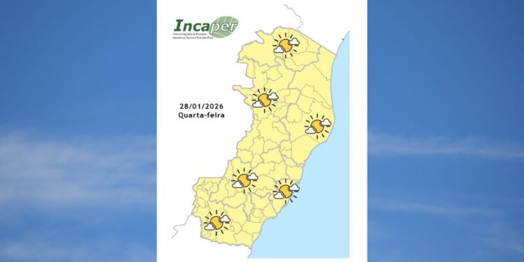 Previsão do tempo para o ES e Colatina nesta quarta-feira (28)