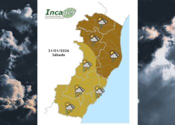 Previsão do tempo para o ES e Colatina nesta sábado (31) - Foto: Incaper