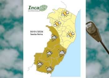 Previsão do tempo para o ES e Colatina nesta sexta-feira (30) - Foto: Incaper