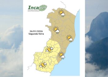 Previsão do tempo para o ES e Colatina nesta segunda-feira (26) - Foto: Incaper