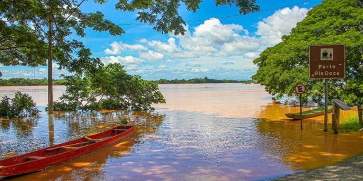 Rio Doce em Linhares tem previsão de subir e atingir cota de alerta nesta madrugada - Foto: Prefeitura de Linhares
