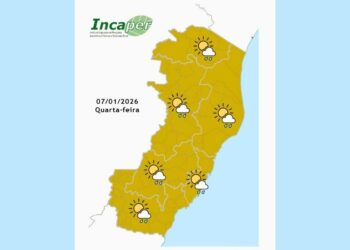 Previsão do tempo para o ES e Colatina nesta quarta (7) - Foto: Incaper