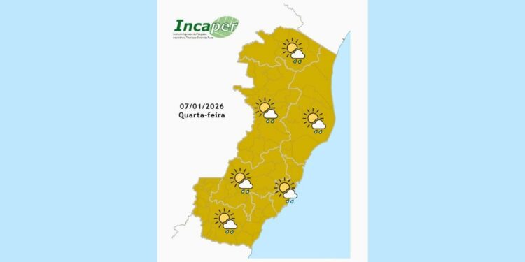 Previsão do tempo para o ES e Colatina nesta quarta (7) - Foto: Incaper