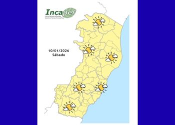 Previsão do tempo para o ES e Colatina neste sábado (10) - Foto: Incaper