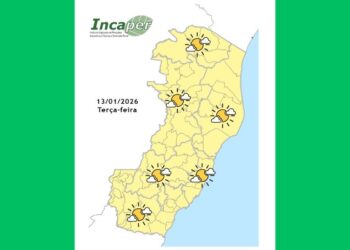Previsão do tempo para o ES e Colatina para esta terça-feira (13) - Foto: Incaper