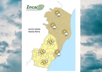 Previsão do tempo para o ES e Colatina para esta sexta-feira (16) - Foto: Incaper