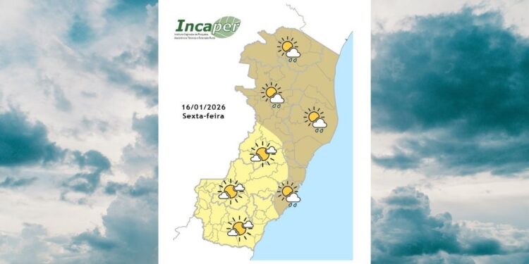Previsão do tempo para o ES e Colatina para esta sexta-feira (16) - Foto: Incaper