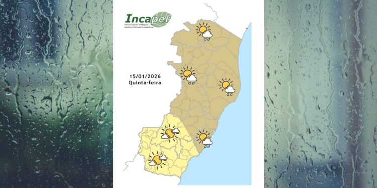 Previsão do tempo para o ES e Colatina para esta quinta-feira (15) - Foto: Incaper
