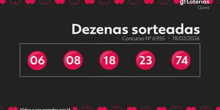 Quina concurso 6955: nenhum ganhador da quina no sorteio de quarta-feira (18); próximo prêmio estimado em R$ 8,7 milhões