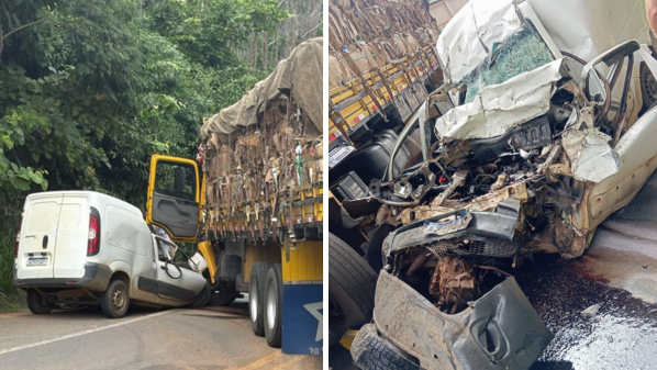 Acidente entre carro e caminhão deixa um morto na ES-080, em Colatina - Foto: Leitor Colatina em Ação