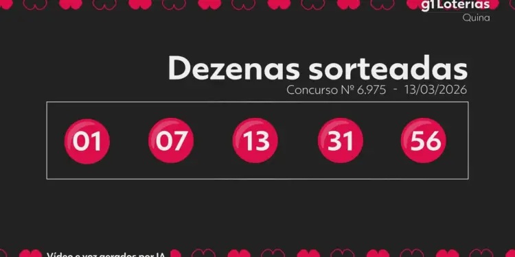 Quina concurso 6975: resultado, nenhuma aposta levou o prêmio
