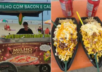 Ambulante viraliza com ‘milho gourmet’ na praia