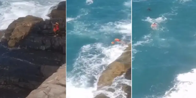 Herói Inesperado: Bombeiro Salva Banh­ista em Cabo Frio com Salto Radical de Costão