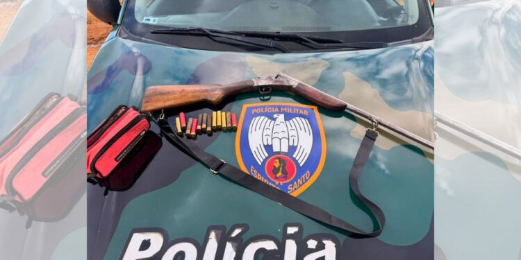 Homem é detido com espingarda irregular após alerta de desmatamento no Sul do ES - Foto: Polícia Ambiental