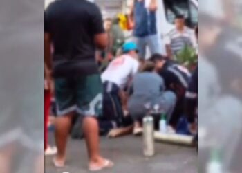 Acidente entre moto e ônibus deixa motociclista morto no centro de Colatina - Foto: Rede Social