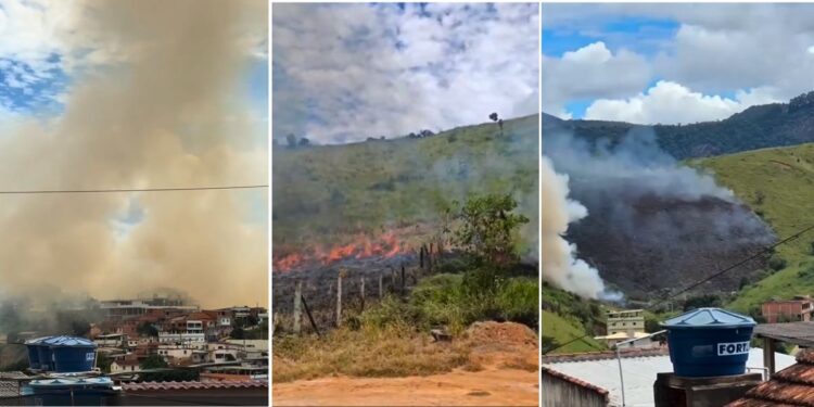 Incêndio atinge vegetação em Afonso Cláudio - Foto: Rede Social