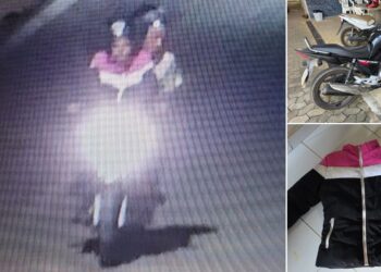 Investigação identifica dupla que incendiou clínica em Pancas; moto e jaqueta foram apreendidas - Fotos: PCES