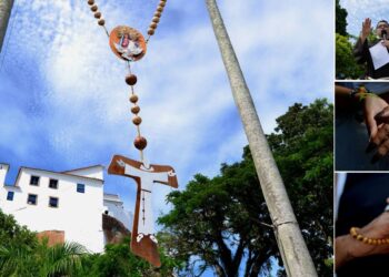 Terço Gigante é instalado no Convento da Penha - Foto: Divulgação