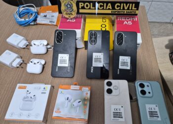 Ladrão "cara de pau" nega crime, mas polícia encontra celulares enterrados no quintal - Foto: PCES