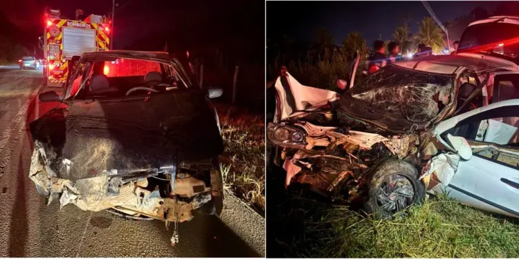 Duas pessoas morrem em acidente envolvendo três veículos na ES-080, em São Domingos do Norte - Foto: Rede Social