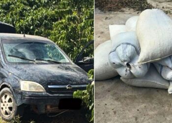 Suspeitos fogem e abandonam carro com carga de café em Jaguaré - Foto: Rede Social