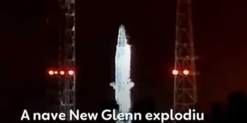 Nave New Glenn da Blue Origin explode durante teste de ignição estática na Flórida; todos os funcionários em segurança - Foto: Reprodução