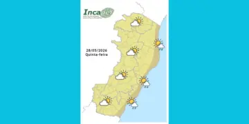 Previsão do tempo para o ES e Colatina nesta quinta-feira (28) - Foto: Incaper